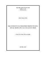 Địa vị pháp lý của thẩm phán trong tố tụng dân sự trước yêu cầu cải cách tư pháp dân sự và tố tụng dân sự 