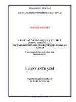 (Luận văn thạc sĩ) Giải pháp nâng cao hiệu quả công tác quản lý chất lượng tư vấn thiết kế công trình thủy lợi trên địa bàn quận 12