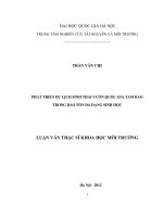 Phát triển du lịch sinh thái vườn quốc gia tam đảo trong bảo tồn đa dạng sinh học 