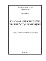 Khảo sát nhu cầu thông tin thuốc tại bệnh viện e 
