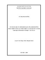 Xây dựng bộ câu hỏi dạng pisa định hướng phát triển năng lực phát hiện và giải quyết vấn đề cho học sinh phần tổ hợp xác suất 