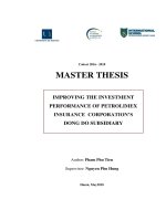 Improving the investment performance of petrolimex insurance corporation’s dong do subsidiary 