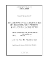 Rèn luyện năng lực giải bài tập toán học cho học sinh trung học phổ thông qua phương pháp dạy học hợp tác 