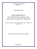 Trách nhiệm pháp lý của người quản lý đất đai qua thực tiễn của tỉnh thừa thiên huế 
