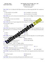 Đề thi HK2   hóa 10   THPT trần nhân tông   hà nội  2016   2017  có lời giải