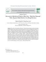 Đa dạng tài nguyên cây thuốc ở vườn quốc gia phia oắc phia đén huyện nguyên bình tỉnh cao bằng 