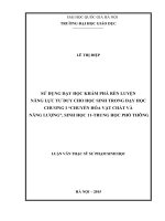 Sử dụng dạy học khám phá rèn luyện năng lực tư duy cho học sinh trong dạy học chương i chuyển hóa vật chất và năng lượng sinh học 11 trung học phổ thông 