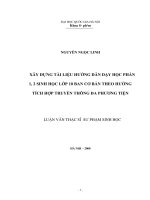 Xây dựng tài liệu hướng dẫn dạy học phần 1 2 sinh học lớp 10 ban cơ bản theo hướng tích cực hợp truyền thông đa phương tiện 