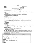 Giáo án Tiếng Anh lớp 9 sách mới học kỳ 2 soạn theo công văn 5512 đầy đủ và cực hay