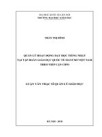 Quản lý hoạt động dạy học tiếng nhật tại tập đoàn giáo dục quốc tế mayumi việt nam theo tiếp cận cipo 