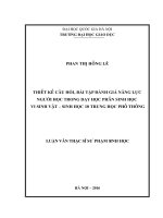 Thiết kế câu hỏi bài tập đánh giá năng lực người học trong dạy học phần sinh học vi sinh vật sinh học 10 trung học phổ thông 