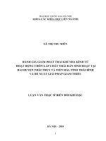 Đánh giá giảm phát thải khí nhà kính từ hoạt động chôn lấp chất thải rắn sinh hoạt tại hai huyện thái thụy và tiền hải tỉnh thái bình 