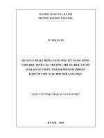 Quản lý hoạt động giáo dục kỹ năng sống cho học sinh các trường trung học cơ sở ở quận lê chân thành phố hải phòng đáp ứng yêu cầu đổi mới giáo dục 