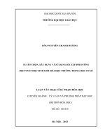 Tuyển chọn, xây dựng và sử dụng bài tập bồi dưỡng đội tuyển học sinh giỏi hoá học trường trung học cơ sở 