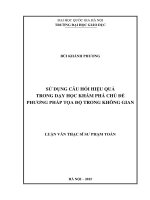 Sử dụng câu hỏi hiệu quả trong dạy học khám phá chủ đề phương pháp tọa độ trong không gian 