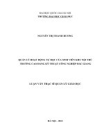 Quản lý hoạt động tự học của sinh viên khu nội trú trường cao đẳng kỹ thuật công nghiệp bắc giang 