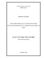 Thực hiện pháp luật về trợ giúp xã hội đối với người khuyết tật trên địa bàn tỉnh lai châu 