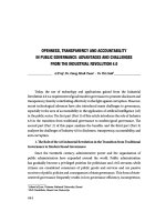 Openness transparency and accountability in public governance advantages and challenges from the industrial revolution 4 0 