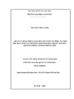Quản lý hoạt động giáo dục kỹ năng tự phục vụ cho trẻ mẫu giáo tại trường mầm non hoa trạng nguyên quận hà đông thành phố hà nội 