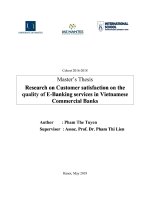 Research on customer satisfaction on the quality of e banking services in vietnamese commercial banks 