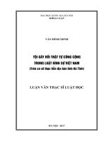 Tội gây rối trật tự công cộng trong luật hình sự việt nam trên cơ sở thực tiễn địa bàn tỉnh hà tĩnh 