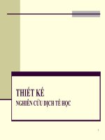 BÀI GIẢNG Thiết kế nghiên cứu DỊCH TỄ HỌC