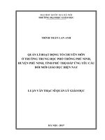 Quản lý hoạt động tổ chuyên môn ở trường thpt phù ninh huyện phù ninh tỉnh phú thọ đáp ứng yêu cầu đổi mới giáo dục hiện nay 