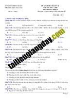 Đề thi HK2   hóa 10   THPT đức tân   bình thuận   2017 2018   có lời giải
