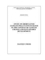 Study on short lived climate pollutants in hanoi in the context of climate change and sustainable development 