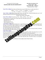 Đề thi HK2   hóa 10   THPT nguyễn thượng hiền   TP HCM  2017   2018  có lời giải