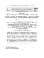 Tích hợp hệ thống thông tin địa lý và viễn thám để đánh giá xói mòn đất theo phương trình mất đất phổ dụng trường hợp nghiên cứu tại tỉnh sơn la 