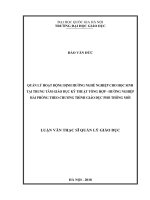Quản lý hoạt động định hướng nghề nghiệp cho học sinh tại trung tâm giáo dục kỹ thuật tổng hợp hướng nghiệp hải phòng theo chương trình giáo dục phổ thông mới 