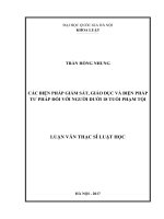 Các biện pháp giám sát giáo dục và biện pháp tư pháp đối với người dưới 18 tuổi phạm tội 
