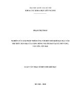 Nghiên cứu giải pháp thích ứng với biến đổi khí hậu dựa vào tri thức bản địa của cộng đồng người dao tại xã mỏ vàng văn yên yên bái 