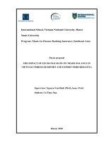 The impact of exchange rate on trade balance in vietnam through import and export performance 