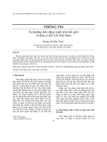 Xu hướng tiêu dùng xanh trên thế giới và hàm ý đối với việt nam 