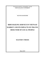 Ride hailing service in vietnam market and its impacts on travel behavior of local people 
