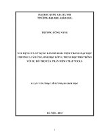Xây dựng và sử dụng bản đồ khái niệm trong dạy học chương 2 cảm ứng sinh học lớp 11 trung học phổ thông với sự hỗ trợ của phần mềm cmap tools 