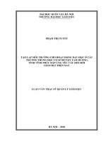 Tạo lập môi trường cho hoạt động dạy học ở các trường trung học cở sở huyện tam dương tỉnh vĩnh phúc đáp ứng yêu cầu đổi mới giáo dục hiện nay 