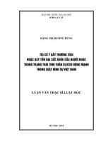 Tội cố ý gây thương tích hoặc gây tổn hại sức khỏe của người khác trong trạng thái tinh thần bị kích động mạnh trong luật hình sự việt nam 