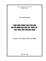 Thực hiện chính sách văn hóa đối với đồng bào dân tộc thiểu số qua thực tiễn tỉnh hòa bình 