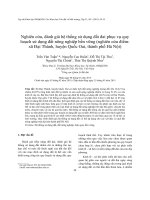 Nghiên cứu đánh giá hệ thống sử dụng đất đai phục vụ quy hoạch sử dụng đất nông nghiệp bền vững nghiên cứu điểm xã đại thành huyện quốc oai thành phố hà nội 