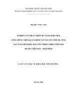 Nghiên cứu phát triển du lịch sinh thái cộng đồng trên quan điểm tài nguyên môi trường tại vùng đệm khu bảo tồn thiên nhiên tiền hải huyện tiền hải thái bình 