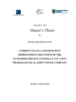 Current status and efficient improvement solutions of the customer service center at cuu long pharmaceutical joint stock company 