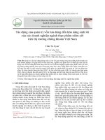 Tác động của quản trị vốn lưu động đến khả năng sinh lời của các doanh nghiệp ngành thực phẩm niêm yết trên thị trường chứng khoán việt nam 