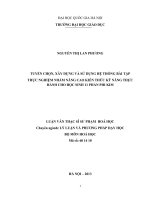 Tuyển chọn, xây dựng và sử dụng hệ thống bài tập thực nghiệm nhằm nâng cao kiến thức kỹ năng thực hành cho học sinh 11 phần phi kim 