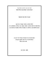 Quản lý học sinh sinh viên của phòng công tác học sinh sinh viên ở trường cao đẳng nghề công nghệ và nông lâm đông bắc 