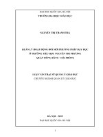 Quản lý hoạt động đổi mới phương pháp dạy học ở trường tiểu học nguyễn tri phương quận hồng bàng hải phòng 