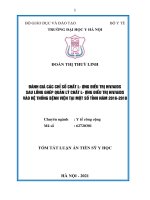 Đánh giá các chỉ số chất lượng điều trị HIV AIDS sau lồng ghép quản lý chất lượng điều trị HIV AIDS vào hệ thống bệnh viện tại một số tỉnh năm 2016 2018 TT 