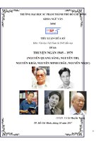TRUYỆN NGẮN 1945 – 1975 (NGUYỄN QUANG SÁNG, NGUYỄN THI,  NGUYỄN KHẢI, NGUYỄN MINH CHÂU, NGUYÊN NGỌC)